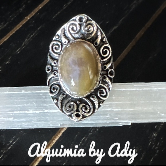 Alquimia Silver and Brown Ring Montana agate adjustable cuff - Picture 1 of 1